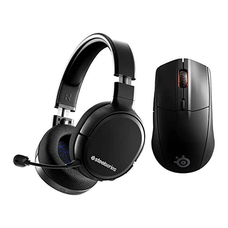 SteelSeries Arctis 1 Wireless Headset + Rival 3 Wireless Gaming Mouse Bundle - تجميعة